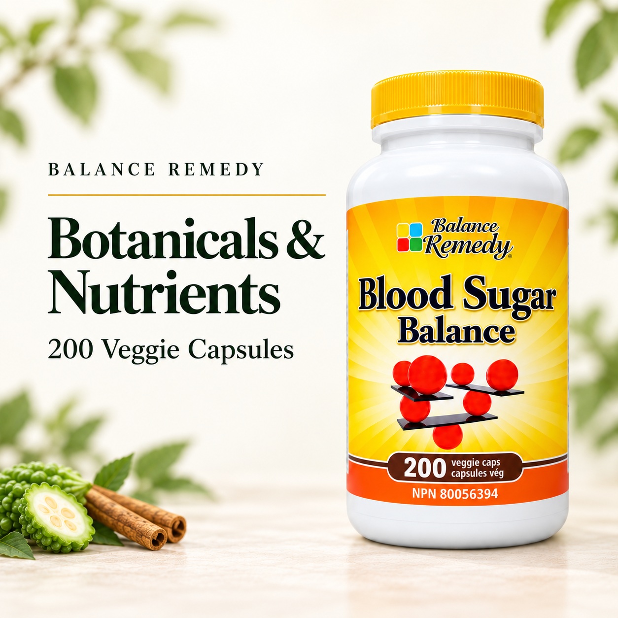 Blood Sugar Balance botanicals and nutrients, 200 veggie capsules